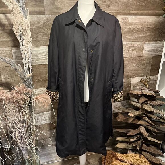 Ultex Design leopard lined 3/4 length raincoat - Picture 1 of 9